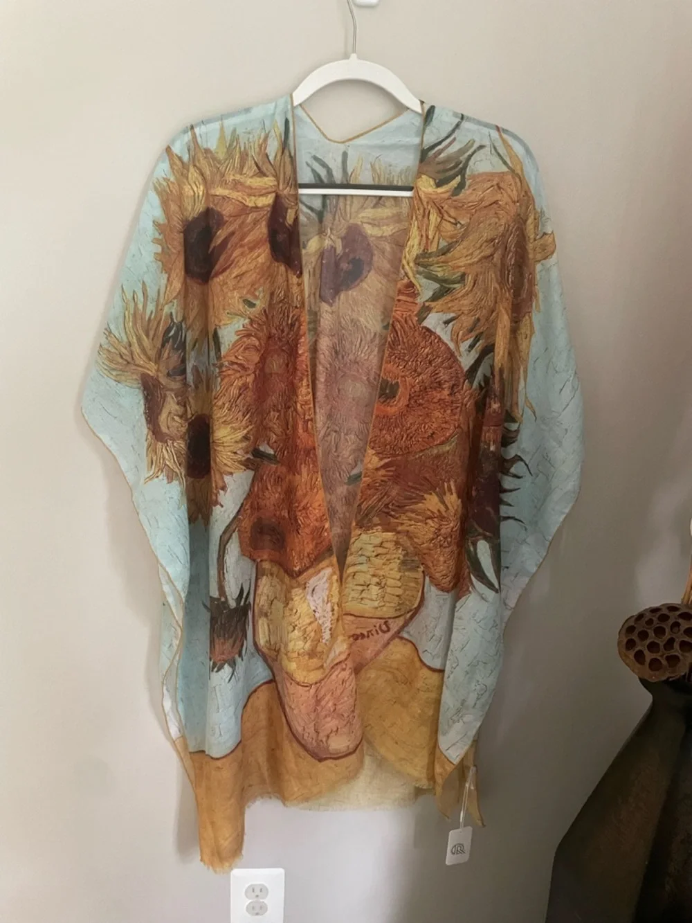 🌻 Van Gogh Inspired Sunflower Kimono Wrap – Lightweight Layer – NWT
